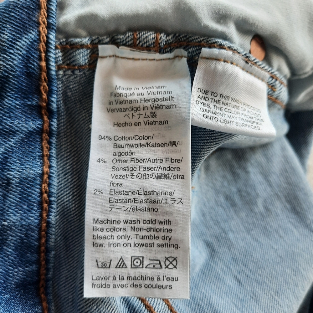 Madewell Blue Jeans Sz 28  10” High Rise Skinny  Button Fly 94% Cotton Stretch - Picture 4 of 13